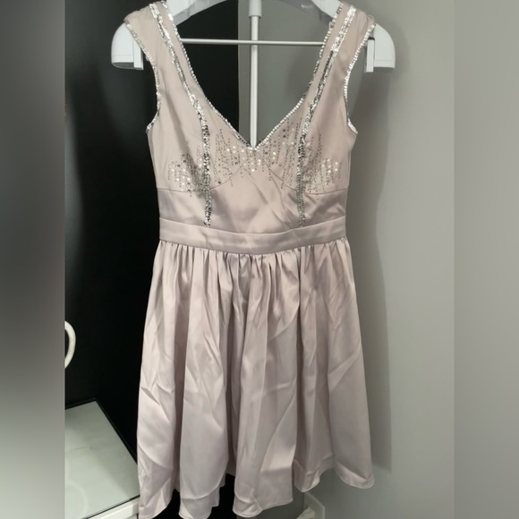 ModCloth Sterling Showers Dress | Balletcore formal dress silky sequins beading - Picture 3 of 15